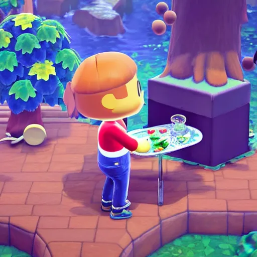 Image similar to realistic painting of animal crossing highly detailed trending on art station