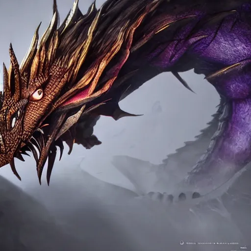 Prompt: unexpected windfall, dragon fodder, kardur’s vicious return, cinematic, hyper realism, high detail, octane render, unreal engine, 8k, vibrant color, entrance to the immortality pool, dark purple skin with dark hair and full black eyes, discovery, unexplained disappearance, mephitic vapors, disposal mummy, by dom qwek and andrea chiampo