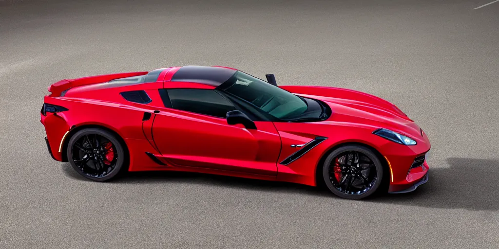 Image similar to chevrolet corvette stingray coupe z 5 1 2 lt, in red and white