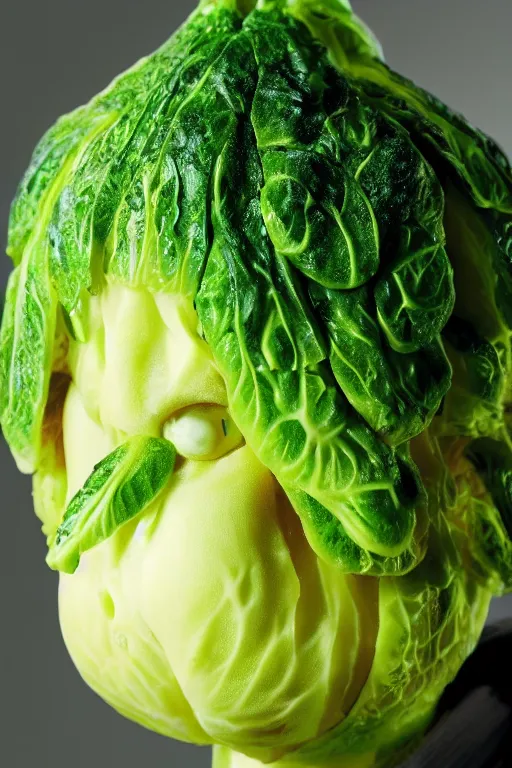 Image similar to 📷 russell crowe the brussel sprout, made of food, head portrait, dynamic lighting, 4 k