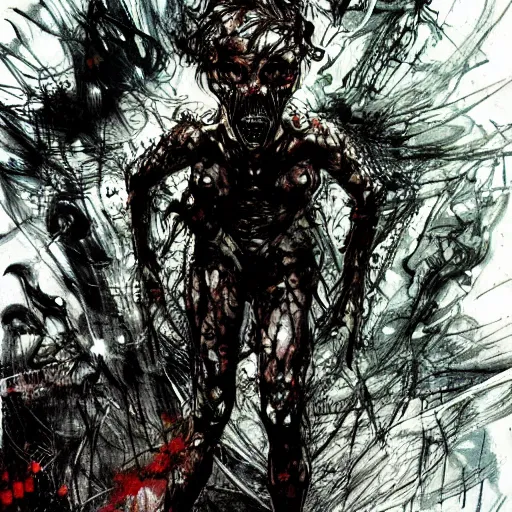 Prompt: liminal space creepy murkey water indoor ocean storm horrific creature underneath your feet, by dzo and scott fischer yoji shinkawa horror art