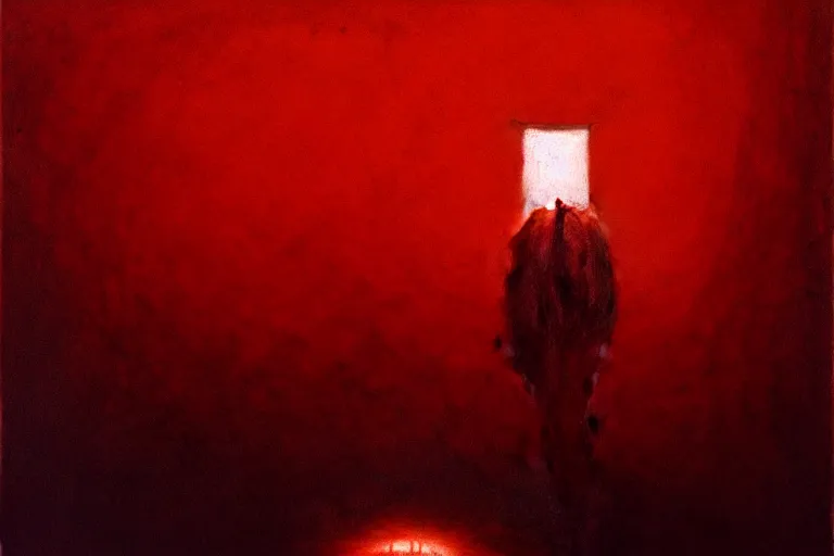 Image similar to achluophobia, in the style of beksinski, intricate and epic composition, red by caravaggio, insanely quality, highly detailed, masterpiece, extreme white light, artstation, 4 k
