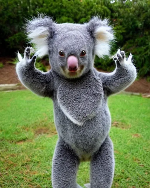 Image similar to a cute koala ninja cosplay, intricate, highly detailed, centered