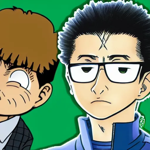 Image similar to Andy Samberg in the style of Yoshihiro Togashi from Hunter x Hunter, manga, high detail