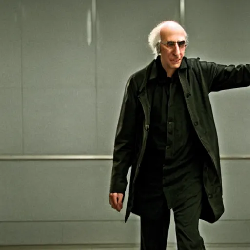 Prompt: Larry David in the Matrix, cinematic movie still, 8k HDR