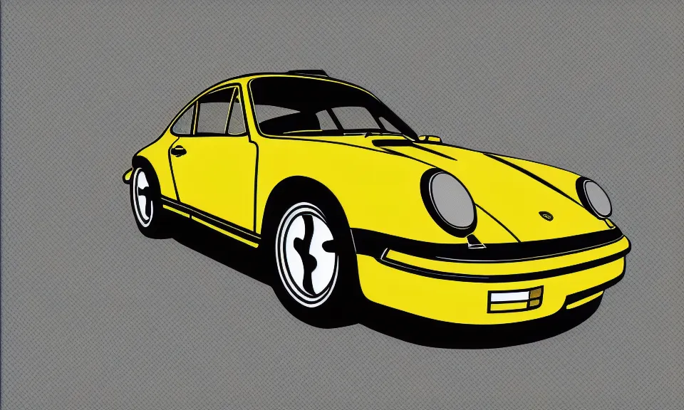 Image similar to pop art illustration of a porsche 9 1 1, abstract, adobe illustrator