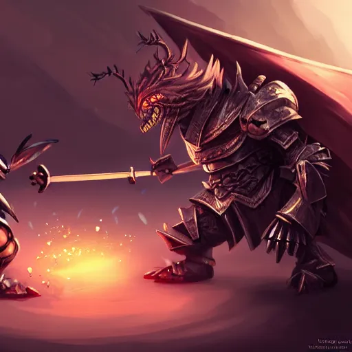 Image similar to magical knight fighting a monster, highly detailed, wlop style, artstation, soft light, sharp focus, illustration