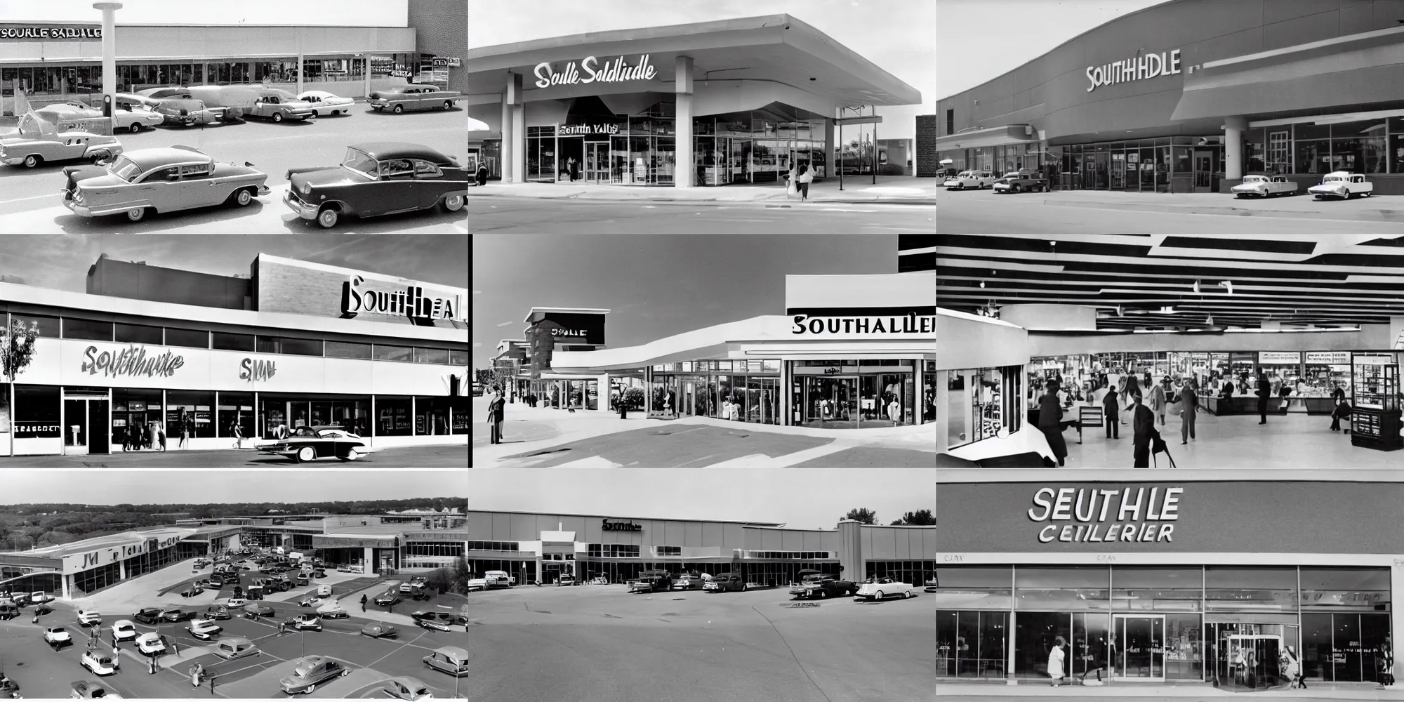 Prompt: southdale center, 1 9 5 6