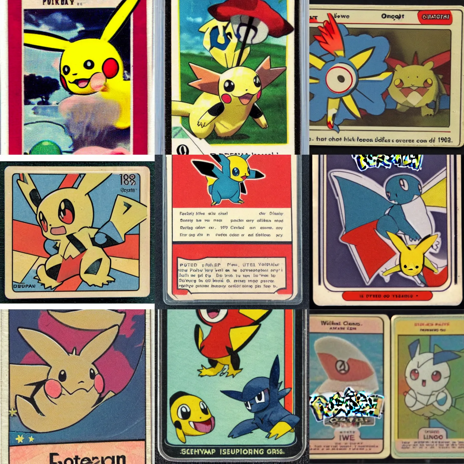 Prompt: A Pokémon card from 1960