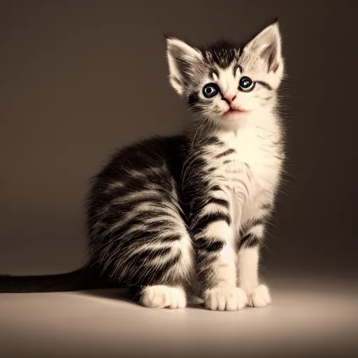 Prompt: kitten, studio lighting