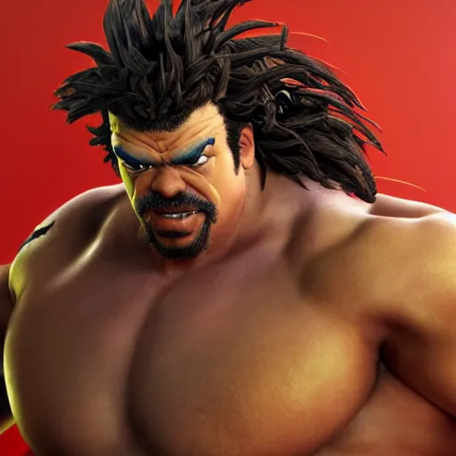 Image similar to danny mcbride as e. honda street fighter, slapping, ultra realistic, concept art, intricate details, highly detailed, photorealistic, octane render, 8 k, unreal engine, art by frank frazetta, simon bisley, brom