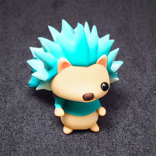 Image similar to high quality portrait flat matte painting of cute Hedgehog in the style of nendoroid and Toon , flat anime style, thick painting, medium close-up