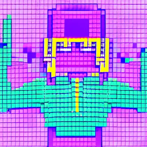 Prompt: 8 - bit pixelated clown becoming enlightened while wearing a virtual reality headset, cyberpunk style