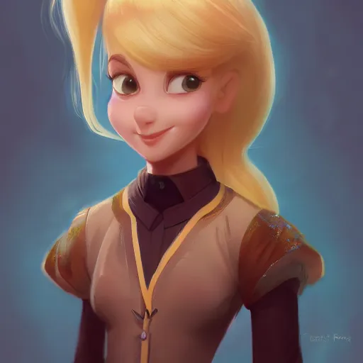 Image similar to portrait character design a young cute elegant horse girl, style of maple story and zootopia, 3 d animation demo reel, portrait studio lighting by jessica rossier and brian froud and gaston bussiere