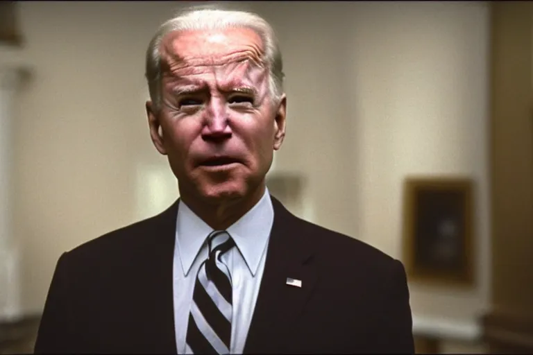 Image similar to film still frame of biden in the worst scene in requiem-for-a-dream, high quality