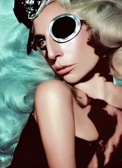 Image similar to lady gaga in a 1 9 6 0 s themed photoshoot, nick knight, annie leibovitz, posing, style, vogue magazine, highly realistic. high resolution. highly detailed. dramatic. 8 k. 4 k.