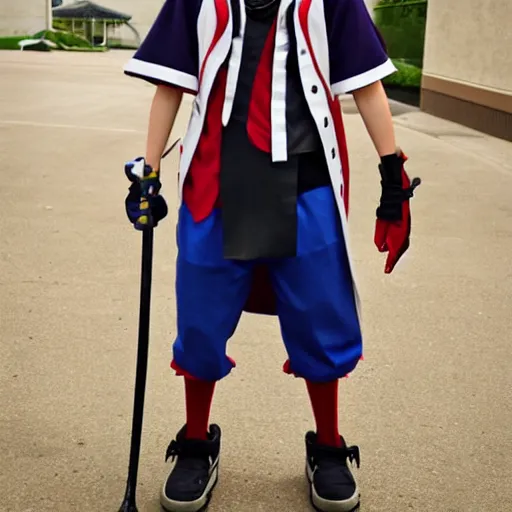 Image similar to sora cosplay, kingdom hearts