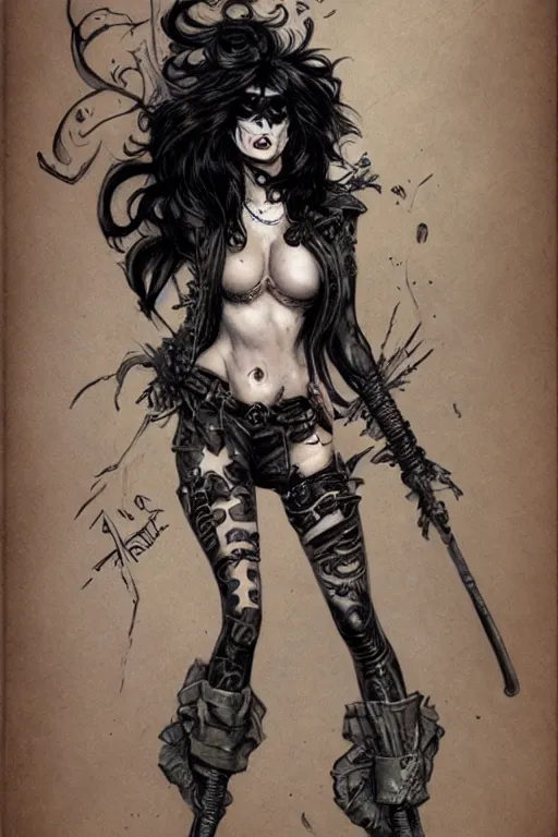 Prompt: pinup of death from sandman, by jean - baptiste monge