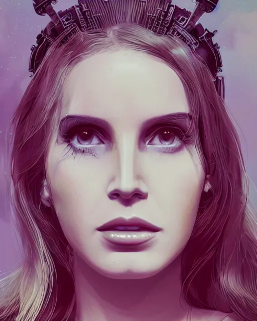 Prompt: portrait of Lana Del Rey as a cyborg. intricate abstract. intricate artwork. by Tooth Wu, wlop, beeple, dan mumford. mulholland drive by david lynch, dune by david lynch, octane render, trending on artstation, greg rutkowski, charlie bowater. very coherent symmetrical artwork. cinematic, hyper realism, high detail, octane render, 8k, iridescent accents