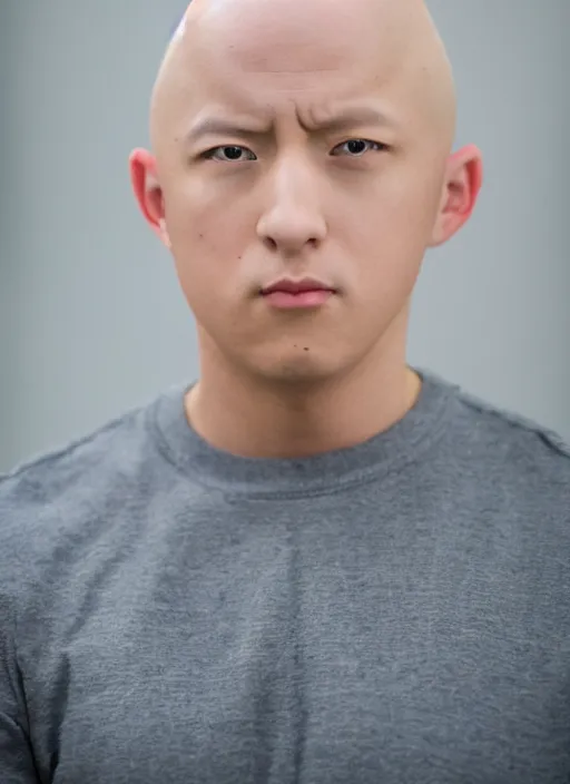 Prompt: A full portrait photo of real-life saitama one punch man, f/22, 35mm, 2700K, lighting, perfect faces, award winning photography.