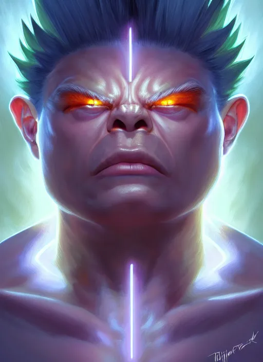 Image similar to symmetry!! portrait of blanka with lightning, street fighter, global illumination!! intricate, elegant, highly detailed, digital painting, artstation, concept art, smooth, sharp focus, illustration, art by artgerm and greg rutkowski and alphonse mucha