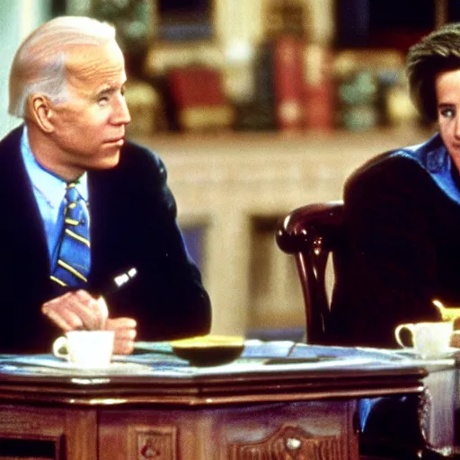 Prompt: joe biden stars in full house, tv capture, vhs