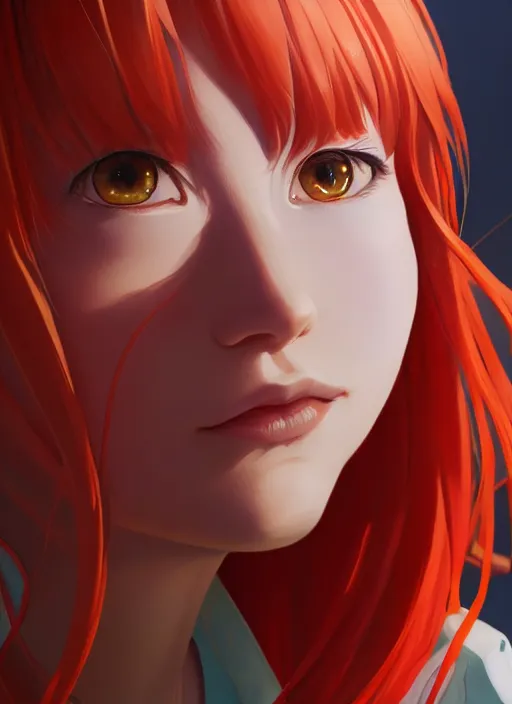 Image similar to highly detailed portrait of asuka langley soryu, stephen bliss, unreal engine, loish, rhads, makoto shinkai and lois van baarle, ilya kuvshinov, rossdraws, global illumination, radiant light, detailed and intricate environment