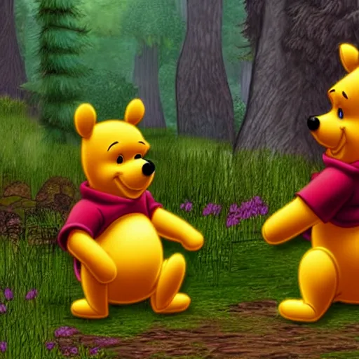 Image similar to winnie the pooh as an endgame boss in world of warcraft