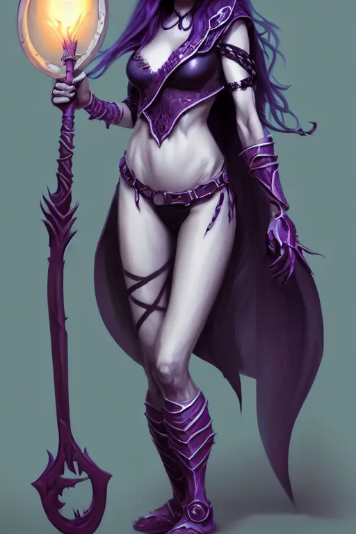 Image similar to Full body character concept art of a female Drow necromancer, skull scythe, pretty face, long dark hair, by Stanley Artgerm Lau, WLOP, Rossdraws, James Jean, Andrei Riabovitchev, Marc Simonetti, and Sakimichan, tranding on artstation