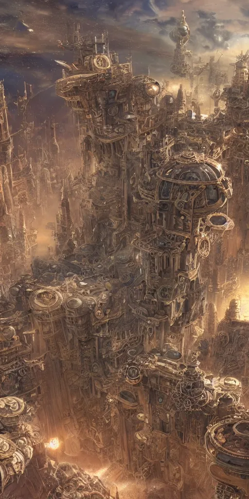 Prompt: 2 planets close to their star, detailed steampunk, insanely detailed and intricate, atmosphere, epic composition, recessions of the mind, mind and reality, computational complexity, pastel colors, wide angle shot, hypermaximalist, ornate, luxury, matte painting, cinematic, miyazaki, by marc simonetti and studio ghibli, 8 k render