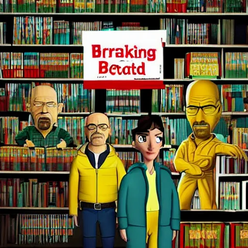 Image similar to poster for breaking bad, the movie, pixar remake