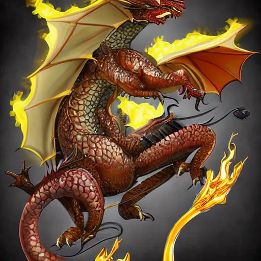 Illustration Fire Dragon Drache