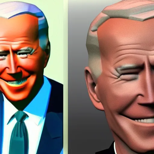 Image similar to 1991 Low poly cgi model of Joe biden