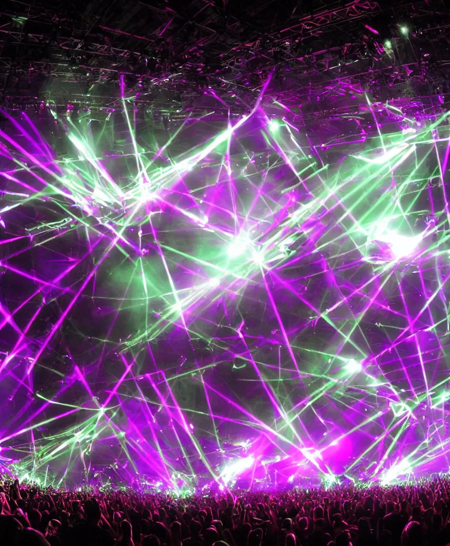 Prompt: concert design rock and roll EDM ultra fans lighting moving lights lasers