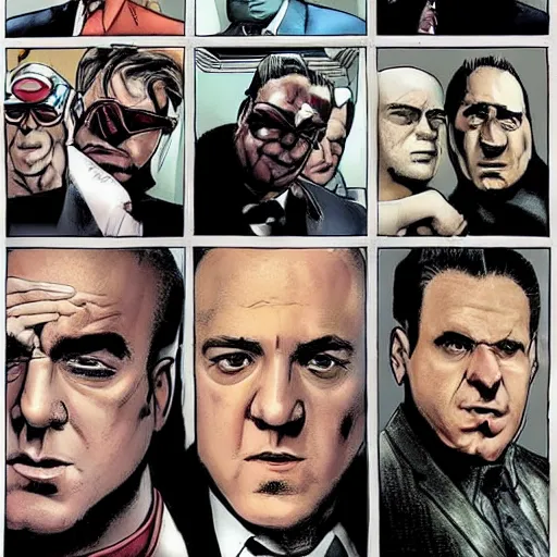 Prompt: [the cast of the sopranos as the dark avengers]