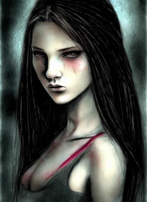 Image similar to a portrait of a pretty young lady by ben templesmith