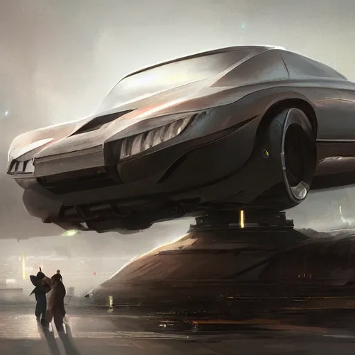 Prompt: long and heavy car, elegant, digital painting, concept art, smooth, sharp focus, art style from Wang Ke and Greg Rutkowski and Bruce Kaiser and Scott Robertson and Dmitry Mazurkevich and Doruk Erdem and Jon Sibal, small style cue from Blade Runner and Minority Report and iRobots