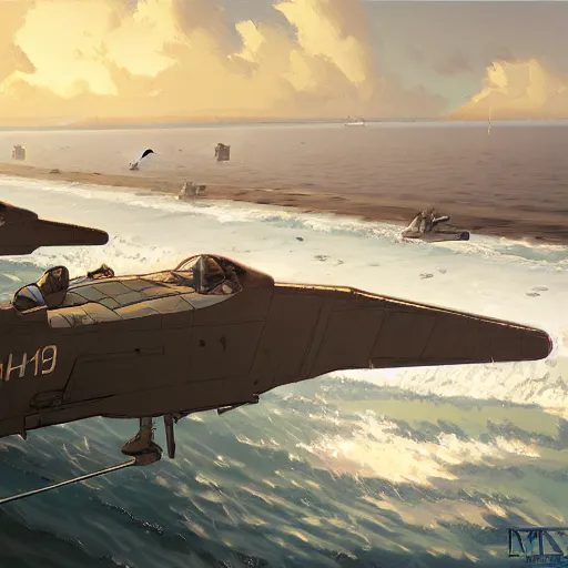 Image similar to the normandy landing, highly detailed, digital painting, concept art, sharp focus, by makoto shinkai