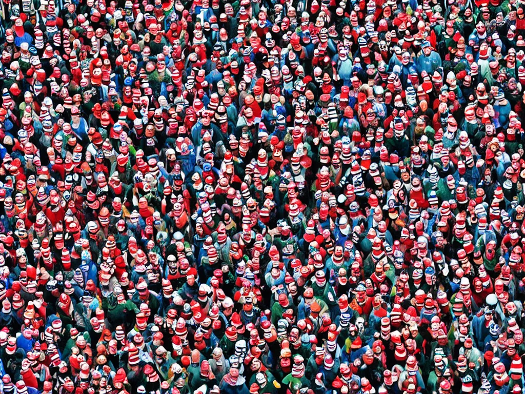 Prompt: Where's Waldo? digital photography