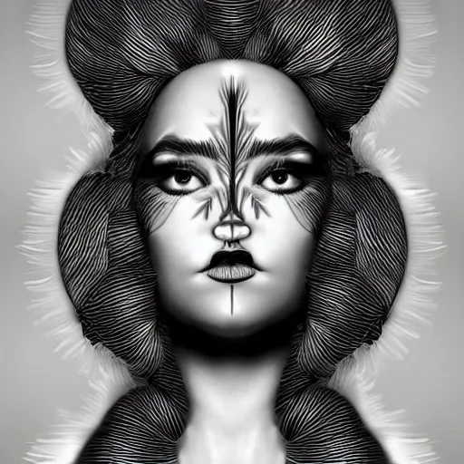 Prompt: beautiful symmetric woman portrait