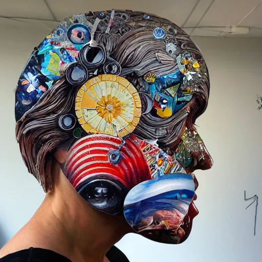 Prompt: a sculpture of Planet Earth, by Sandra Chevrier