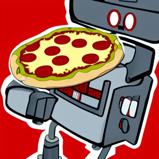 Prompt: pizza robot