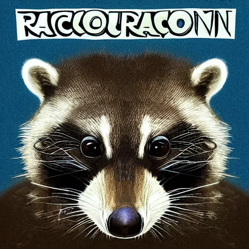 Prompt: album cover of a pop group, racoon, album cover art, album cover