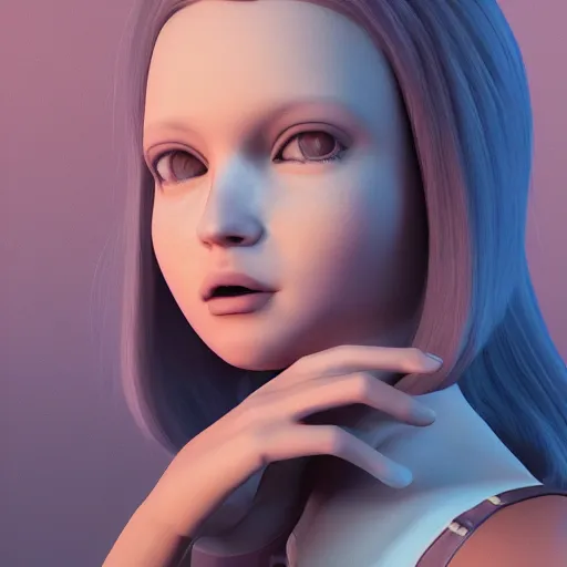 Image similar to profile picture of a future girl, nft, unreal engine 5, octane render