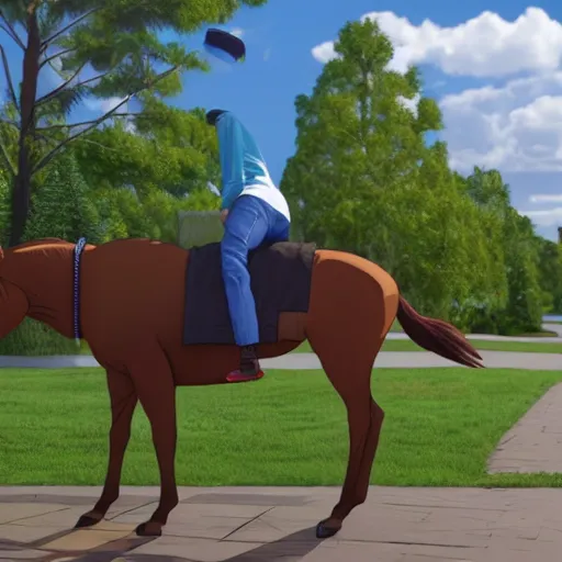 Image similar to ultra realistic 3 d render of bojack horseman