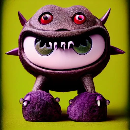 Image similar to autochrome photo of cute monster toy by Mark Ryden, realistic, octane render