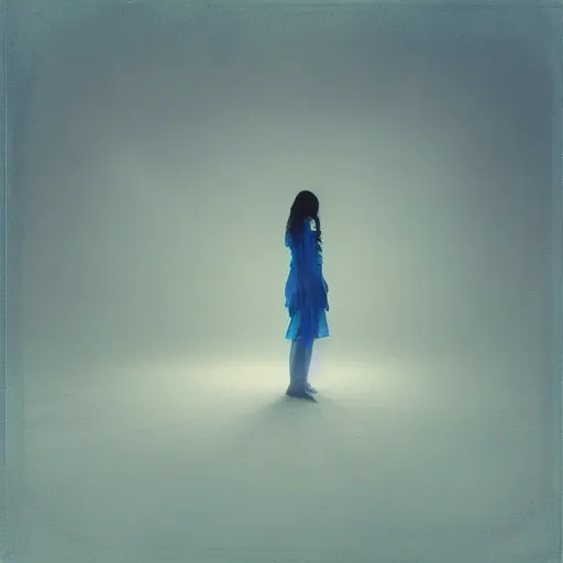 Image similar to blue liminal space album cover, no text, no people