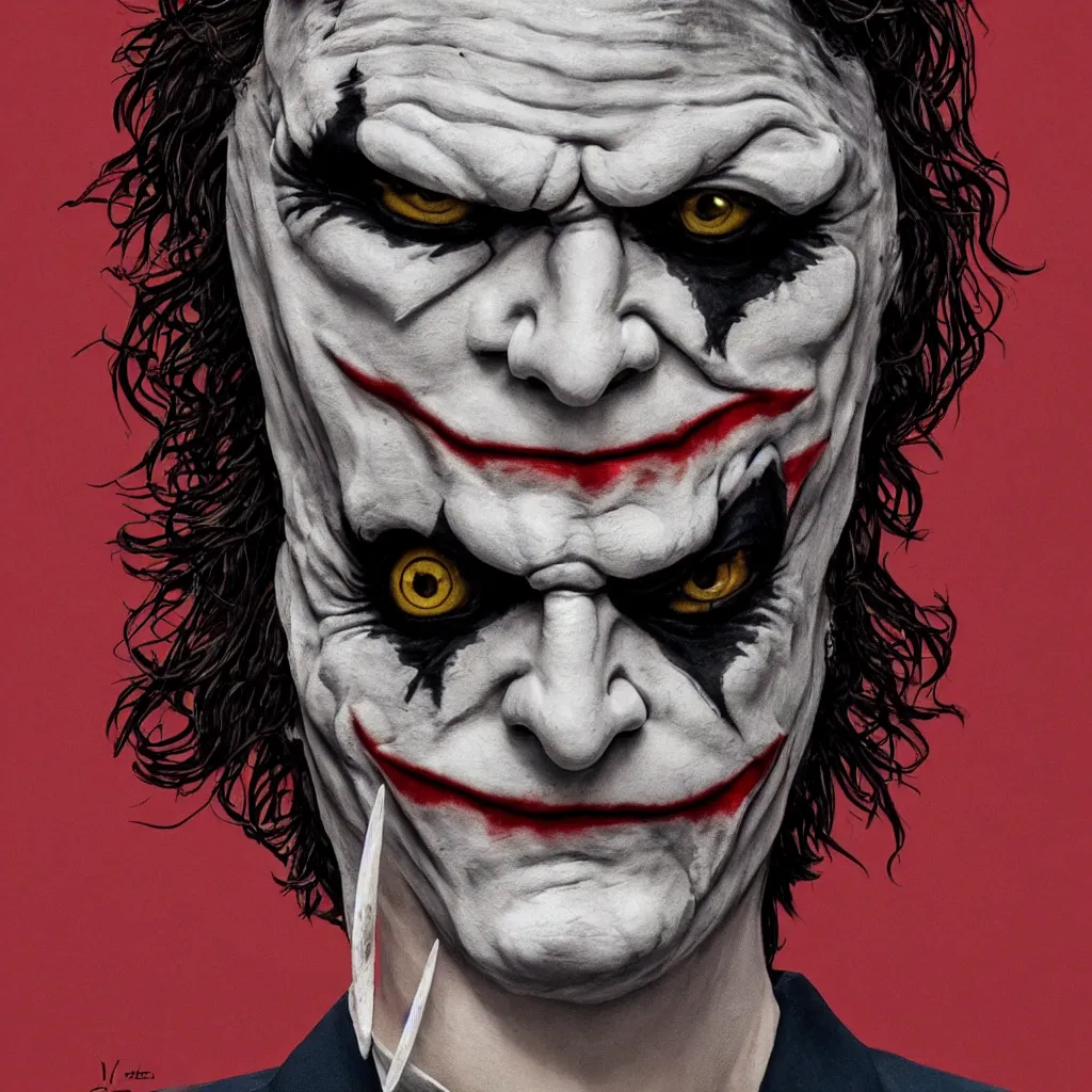 Image similar to professional portrait of the 2 0 1 9 joker wearing a imperial roman helmet, 8 k, very detailed, very intricate