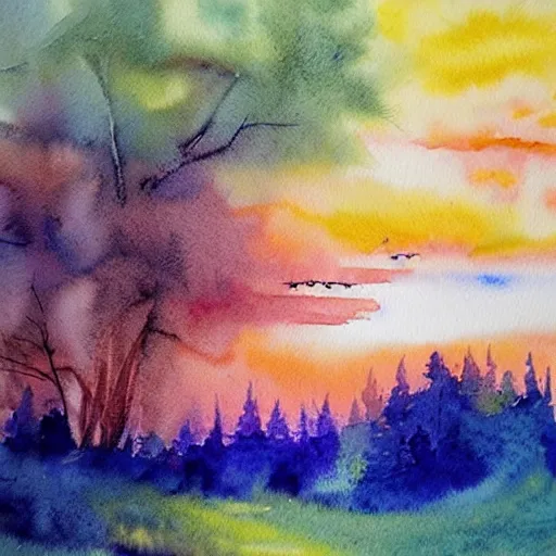 Image similar to watercolor landscape