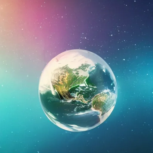 Image similar to photo of Earth inside a water bubble, bokeh, artstation